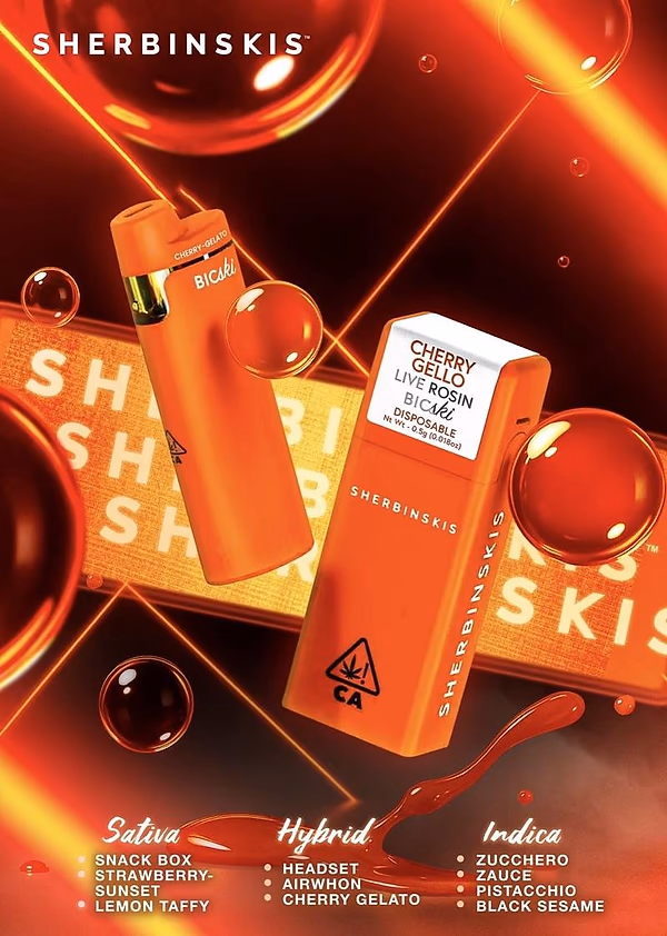 SHERBINSKIS HASH ROSIN 0.5G VAPE **FREE SHIPPING**