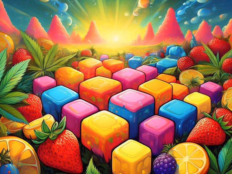 High Strength THC Infused Gummie Cubes 70mgs