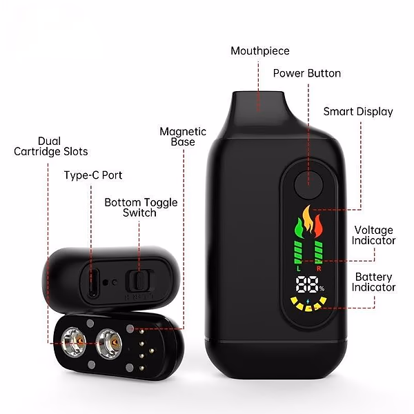 Dual cart 510 battery — Vapes