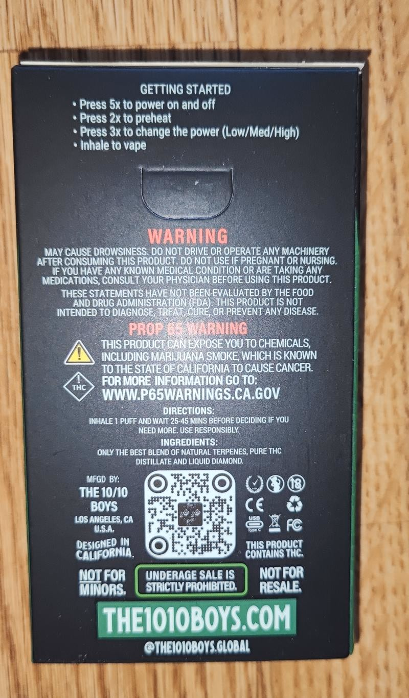 The 10/10 Boys 2000mg 2g Vapes Cheapest