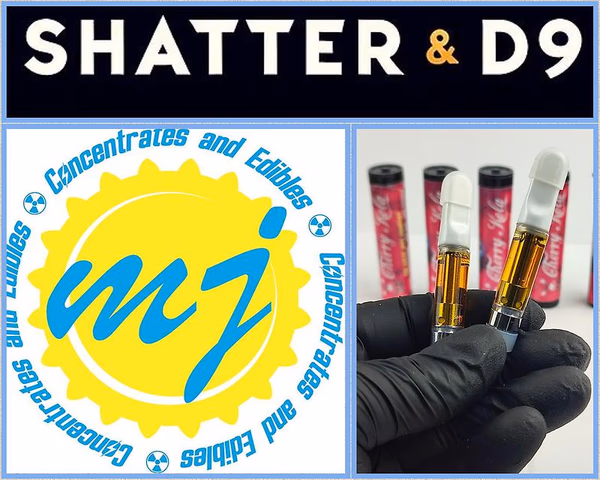 50/50 Shatter &amp; D9 Distillate Vape Carts